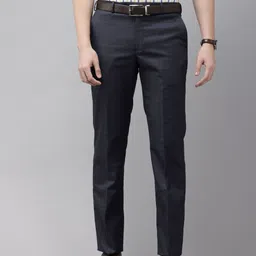 Park Avenue Men Checked Formal Trousers-picture-30