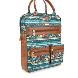 Chumbak Women Teal Blue Geometric Backpack image 2