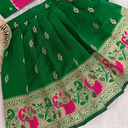 Sangria Infants Girls Woven Design Square Neck Flared Lehenga Choli image 3