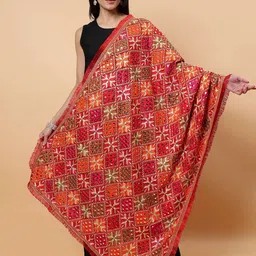 Moda Chales Ethnic Motifs Embroidered Dupatta with Phulkari-picture-23