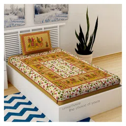 UniqChoice Pure Cotton Jaipuri Single bed sheet With 1 Pillow Cover-image-67