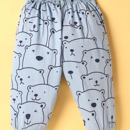 Tango Single Jersey Knit Full Length Lounge Pants With Bear Print - Rose Grey-picture-1