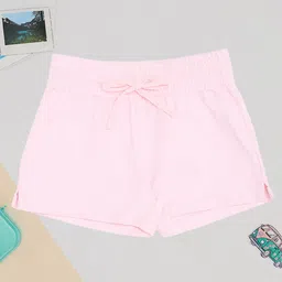 Pantaloons Junior Cotton Woven Solid Shorts - Cherry Blossom-picture-19