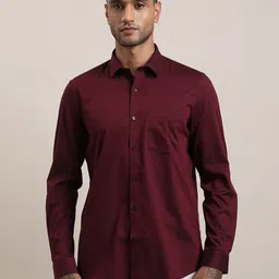 Turtle Standard Fit Self Design Spread Collar Pure Cotton Formal Shirt image 5