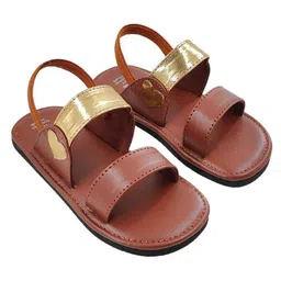 The Madras Trunk Heart Designed Colour Blocked Sandals - Brown image 3