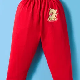 Tango Single Jersey Knit Full Length Lounge Pants With Animal & Ice- cream Print Pack Of 2 -Red & Yellow image 2