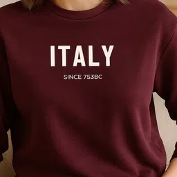 Lagashi Women Typography Printed Round Neck Sweatshirt image 3