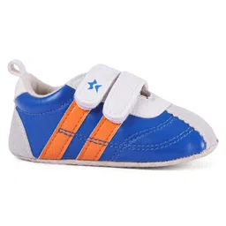 Cute Walk by Babyhug Colour Blocked Double Velcro Closure Booties - Blue image 4