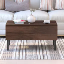 bluewud Brown Wooden Rectangular CoffeeTable image 2