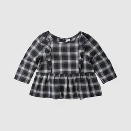 GAP Girls Checked Cotton Round Neck Peplum Tops-picture-55