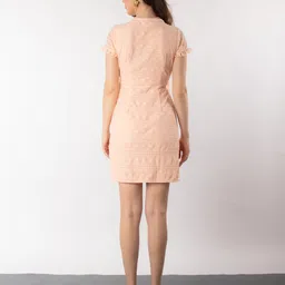 Stylecast X Hersheinbox Floral Puff Sleeves Lace Wrap Mini Dress image 3