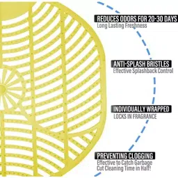 Zureni Urinal Pot Mat Anti-Splash Deodorizer Spatter Lemon Fragrance For Bathroom and Restroom, ZZU-UPR-M17 (Pack of10) image 4