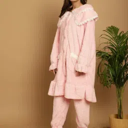 TAG 7 Pink Wool Night Suit image 3