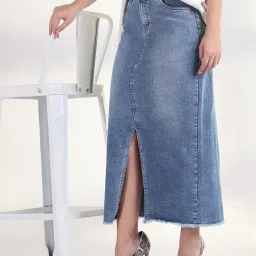 showoffff Showoff Blue Regular Fit Skirt image 4