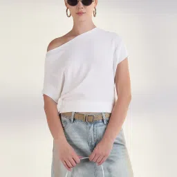 showoffff Showoff White Cotton Regular Fit Top image 4