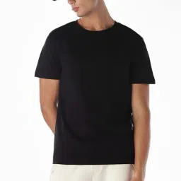 Jack & Jones Jet Black Cotton Regular Fit T-Shirt-picture-19