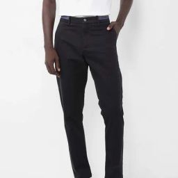 Rare Rabbit Black Regular Fit Solid Trousers-image-49