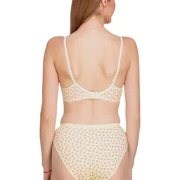 Liigne Pack Of 5 Women Everyday Printed Padded Bra Pure Cotton Lingerie Set image 2