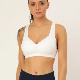 Lady Lyka White Non Wired Padded Sports Bra-picture-15