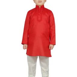 SG Yuvraj Kids Red & White Printed Kurta with Pyjama-picture-33