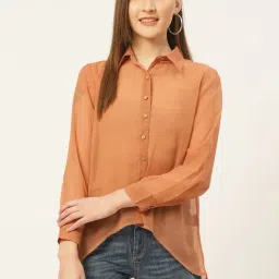Trend Arrest Dark Peach Regular Fit Shirt-picture-26