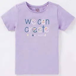 Ed-a-Mamma Kids Purple Cotton Printed T-Shirt-image-11