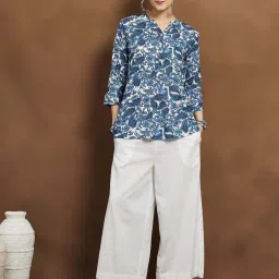 Melange By Lifestyle Indigo Regular Fit Printed Kurti image 4