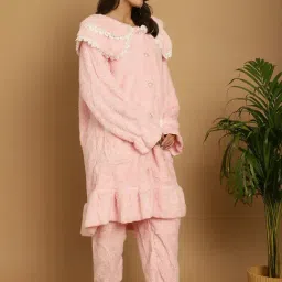 TAG 7 Pink Wool Night Suit image 4