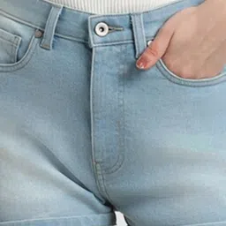 Forever 21 Light Blue Cotton Regular Fit Shorts image 4