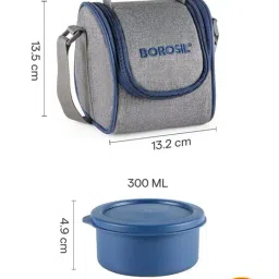 Borosil Carrymore Microwavable Stainless Steel Lunchbox with Bag ( 2 Piece ) image 3