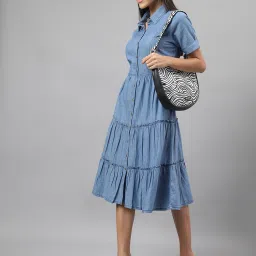 Latin Quarters Blue Regular Fit Shirt Dress image 4