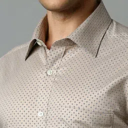 Louis Philippe Brown Cotton Regular Fit Printed Shirt image 4