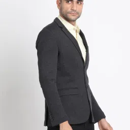 Turtle Black Relaxed Fit Texture Blazer image 4