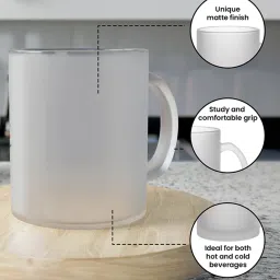 Gathari Best Bhai Ever White Glass Frosted Coffee Mug 350 ml image 4