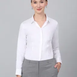 Cantabil White Cotton Regular Fit Shirt-picture-19