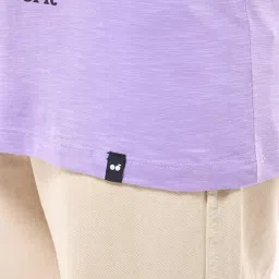 Bewakoof Purple Printed Cotton T-shirt image 4