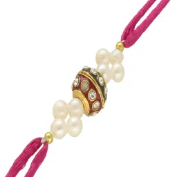 Sri Jagdamba Pearls Resplendent Pearl Rakhi For Brother image 4