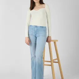 Wrangler Light Blue High Rise Flaired Fit Jeans image 4