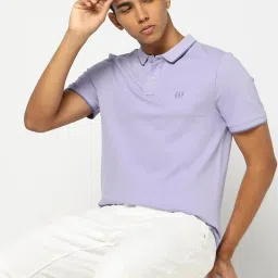 GAP Purple Cotton Slim Fit Solid Polo T-Shirt image 4