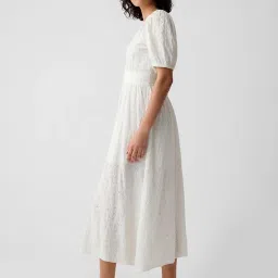 GAP Off White Relaxed Fit Solid Dress image 4
