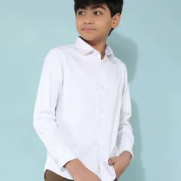 Crimsoune Club Boys White Solid Full Sleeves Shirt image 4