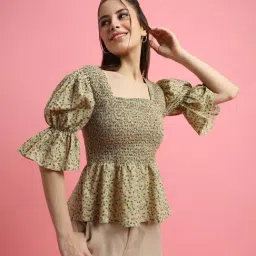 Forever 21 Beige Floral Print Top-picture-40