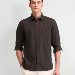 Arrow Sport Light Brown Cotton Slim Fit Shirt-picture-28