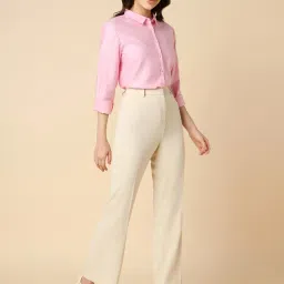 Allen Solly Beige Polyester Regular Fit Mid Rise Trousers image 4