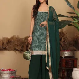 Varanga Green Printed Kurta & Sharara Set With Dupatta image 4