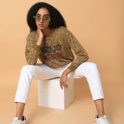 showoffff SHOWOFF Olive Printed Sweatshirt image 4