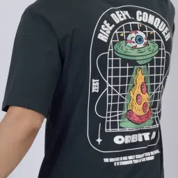 JadeBlue Green Cotton Regular Fit Graphic T-Shirt image 5