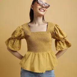 Forever 21 Yellow Regular Fit Top-picture-28