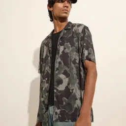 nuon men Nuon by Westside Black Abstract Printed Relaxed-Fit Shirt-picture-26