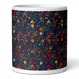 Mr UVD White Abstract Printed Ceramic Glossy Mug 350 ml-picture-15